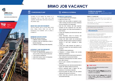 BRMO JOB VACANCY .